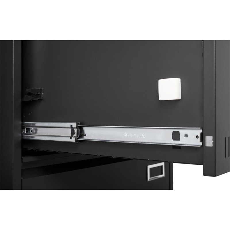 2 Drawer Metal Lateral File Cabinet With Lock,Office Vertical Files Cabinet For Home Office/Legal/Letter/A4,Locking Metal File Cabinet,Assembly Required (Black,With 2 Drawer)