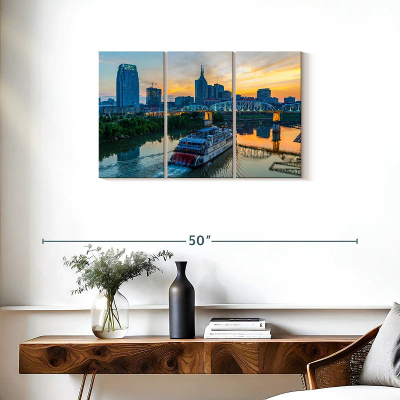 Sebbie Nashville Skyline au coucher du soleil, H 20 po x l 33 po