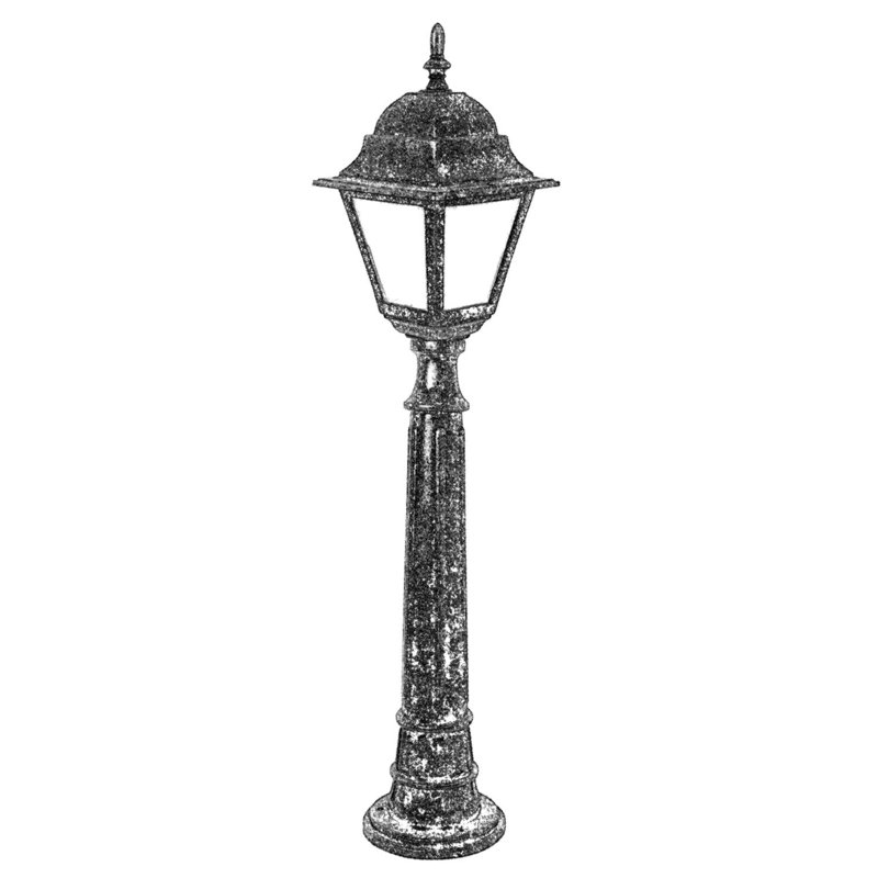 Lampadaire bronze câblé 1 lumière H 35 po (double)