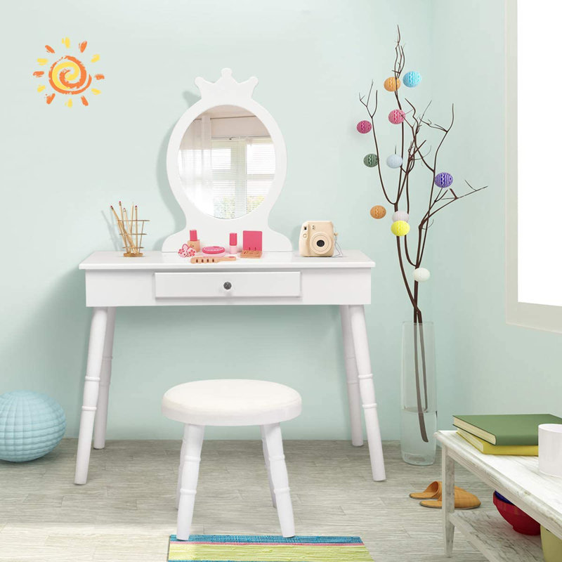 Aadil Kids Vanity Stool with Mirror