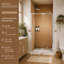 Porte de douche pivotante semi-sans cadre H 44 po x l 71 po avec verre trempé anti-déflagrant de 1/4 po (6 mm) Wynnt, quincaillerie en acier inoxydable, cadre en aluminium chromé-126517375