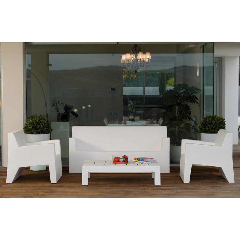 Jut 36" Wide Outdoor Patio Sofa, Taupe