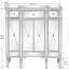 Armoire en MDF argenté à surface miroir avec trois tiroirs et quatre portes