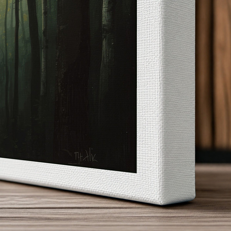 Light Through Forest Scandinavian - Wrapped Canvas, 36x24 - 91.4 x 61.0 cm, White Border