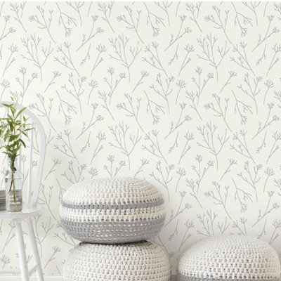 Twigs 16.5' L x 20.5" W Peel and Stick Wallpaper Roll