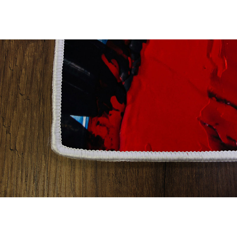 Tapis 100% polyester de qualité supérieure, imprimé en 3D, 4 po x 6 pi, hauteur de poils de 0,04 po | Antibactérien, points antidérapants en PVC, lavable à la machine | Idéal pour le salon, la chambre à coucher et la salle de jeux, design élégant et durable