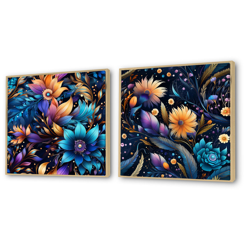 Adoxa - ensemble de 2 reproductions d'art sur toile, Encadrement brun, H 30 po x l 61 po x P 1 po