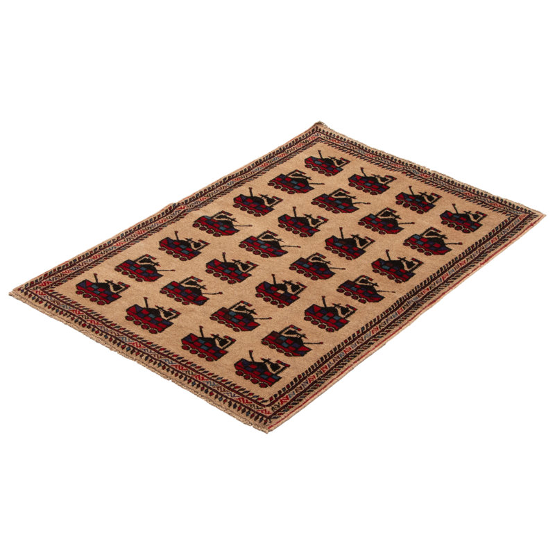 Tapis brun clair Rare War 2 pi 11 po x 4 pi 6 po