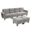 Canapé modulaire moderne en U de 115 po avec deux repose-pieds mobiles-834203587