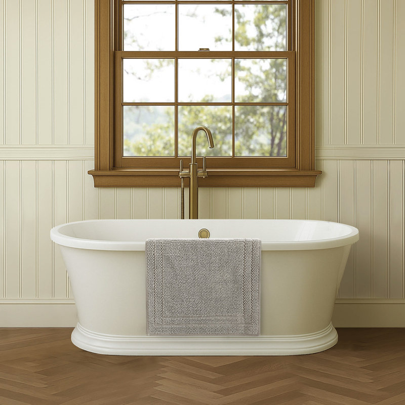  Luxe Looped Textured Cotton Bath Rug, Brown