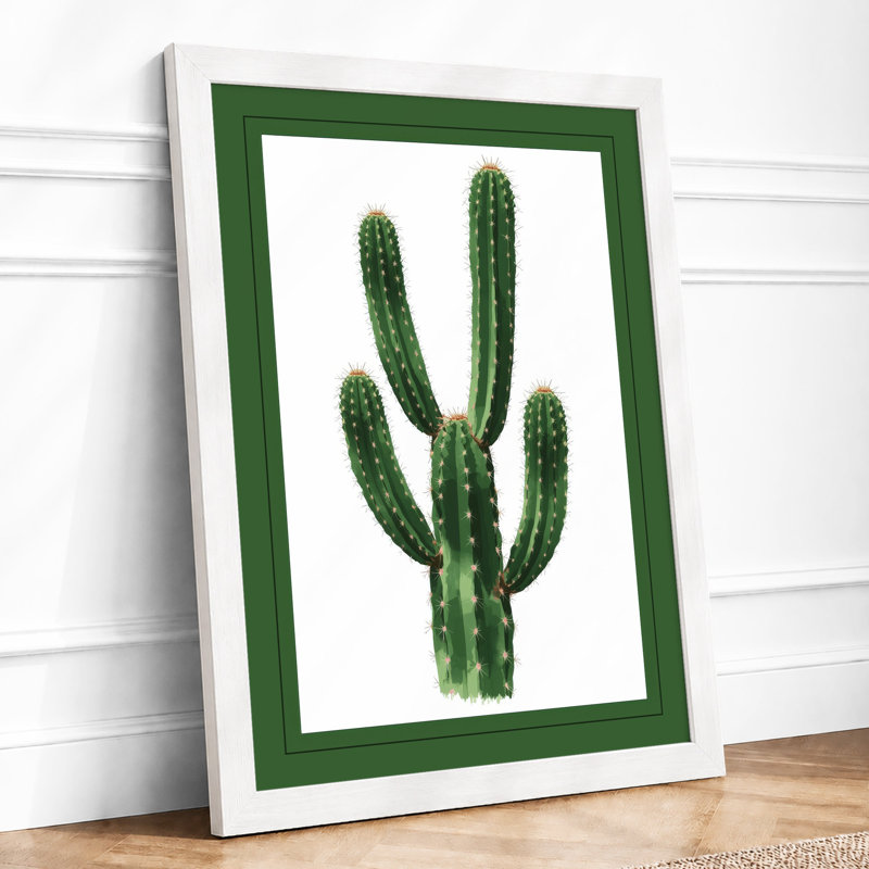Saguaro Specimen Botanical - Framed Print, A4 - 29.7 x 21.0 cm, White
