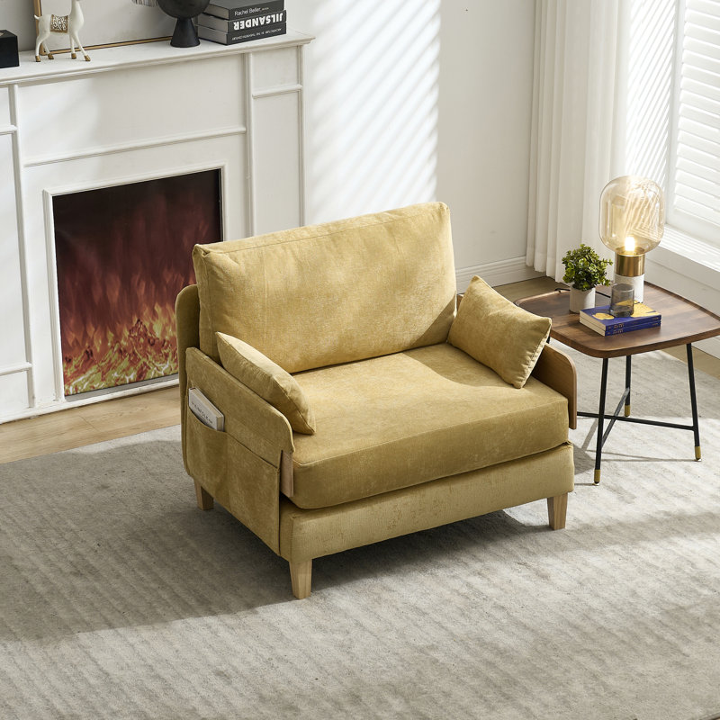 Canapé-lit pliable inclinable, canapé-lit convertible 3 en 1, décor Mid-Century moderne, convient aux petits espaces, avec trois coussins, idéal pour la chambre à coucher et la chambre d'amis