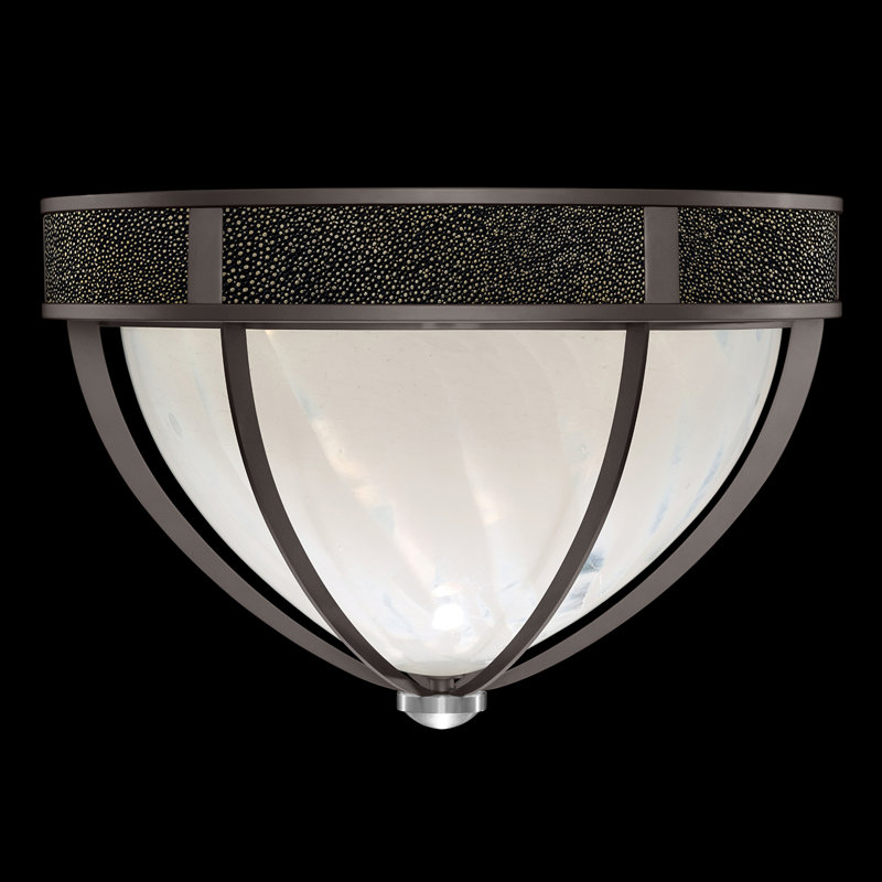 Plafonnier encastré rond 18,75 po Mirage, Chevalier noir, Acier minuit / nickel