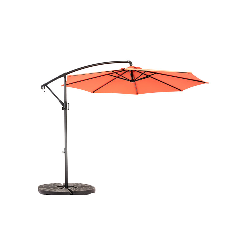 Parasol de patio 10 pieds orange - Hydrofuge et ombragé pour une construction propre et durable