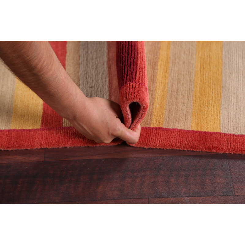 Tapis népalais moderne à teinture végétale noué à la main 5 x 7