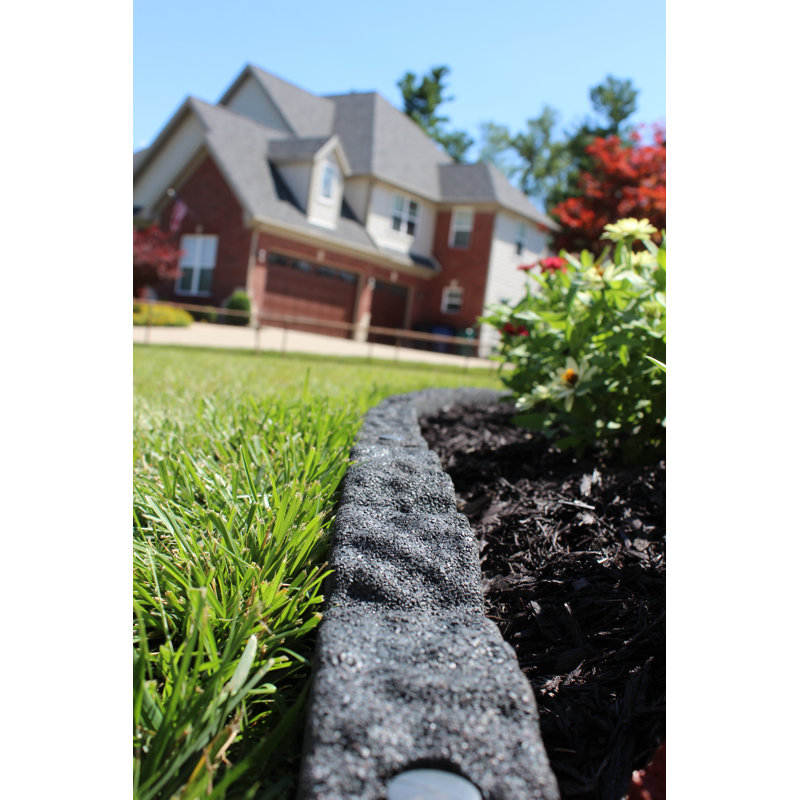 Bordure de jardin en caoutchouc pavé l 4 pi, Gris