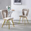 Chaise rembourrée confortable en tissu avec pieds en fer pour les cuisines, les salons et les cafés