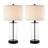 Quinita 23"  Glass Table Lamp Set with Touch Control,  LED Bulbs, USB Ports-90487947