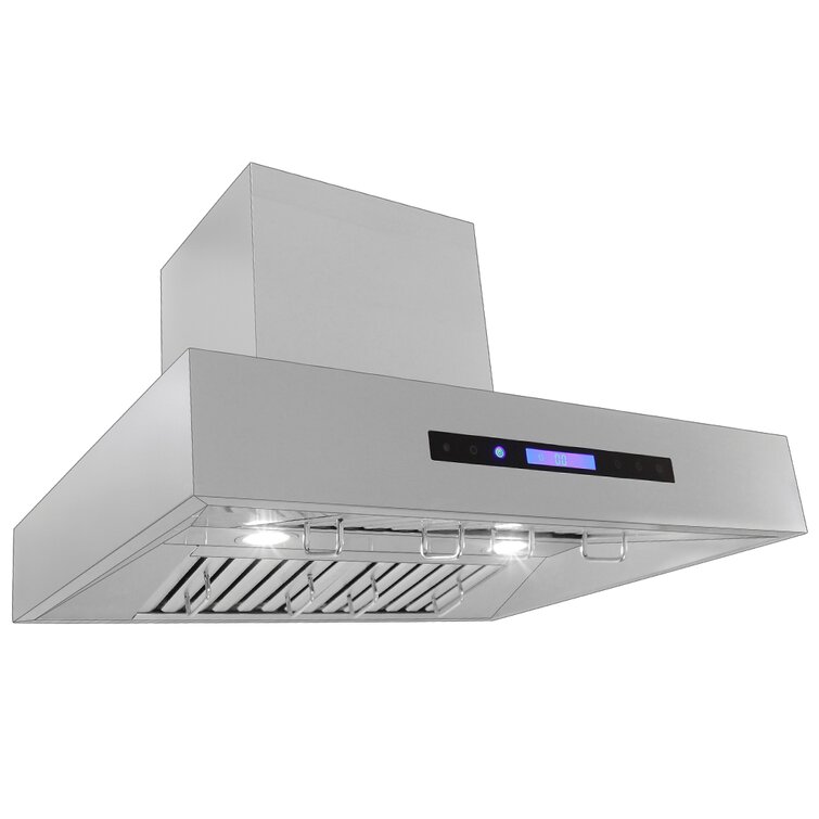 Hauslane 30 450 Cubic Feet Per Minute Convertible Wall Mount Range Hood  with Baffle Filter and Light Included