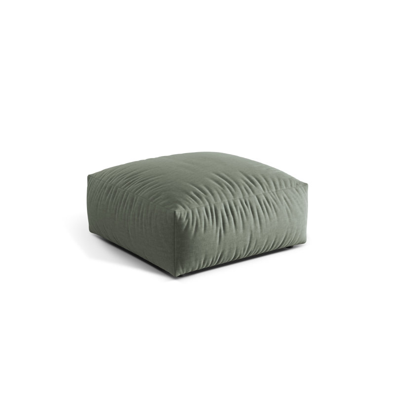 Carlens 106cm Wide Solid Colour Pouffe Ottoman, Moss Green