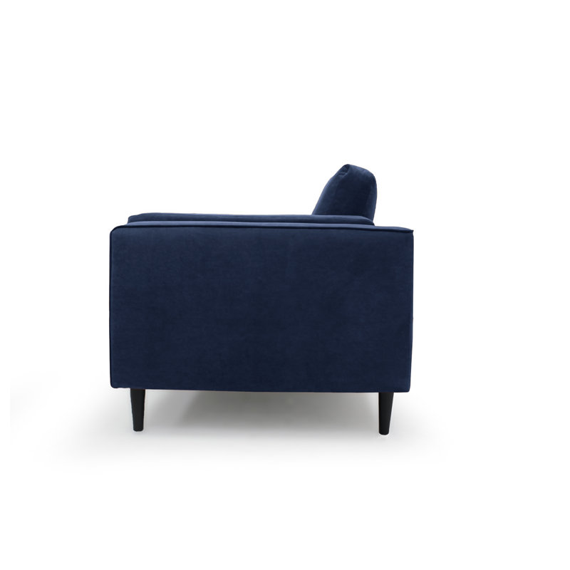 Deavian Velvet Armchair, Navy Blue