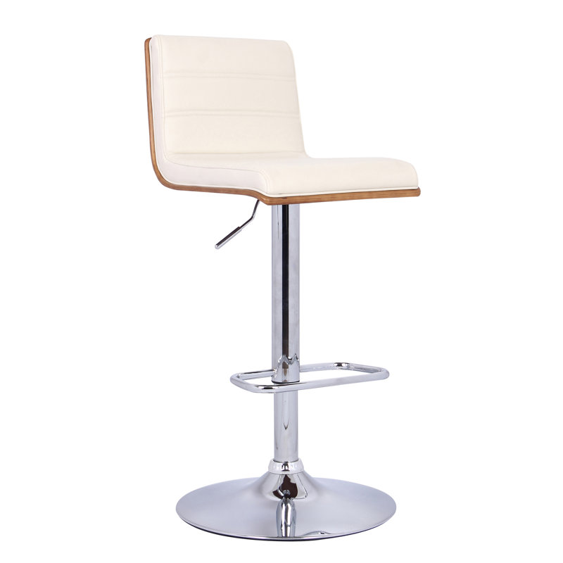 Swivel Upholstered Adjustable Height Counter Stool, Cream