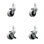 2 Inch Thermoplastic Wheel 3/8 Inch Threaded Stem Caster Set with 2 Brakes SCC