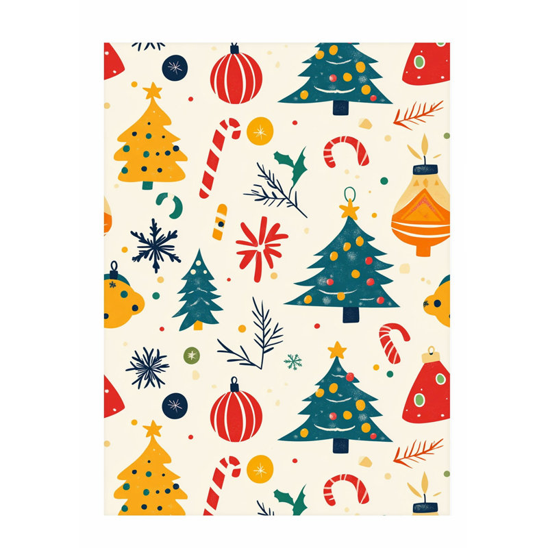 «Holiday Christmas Tree Dreams», reproduction d'art moderne sans cadre, H 20 po x l 16 po