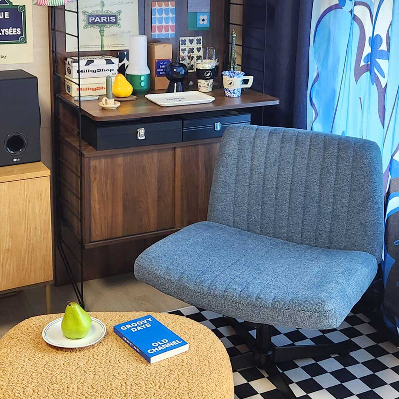 Chaise de bureau Taneha, Bleu