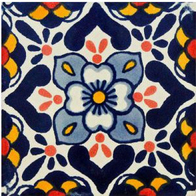 6" x 6" 4pcs TalaMex Vezzano Talavera Mexican Tile
