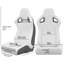 Ensemble de 2 sièges baquets de course universels à coutures blanches en cuir PVC blanc avec dossier inclinable en carbone et glissière ajustable (sans support de siège) 1 boîte de 2 pièces