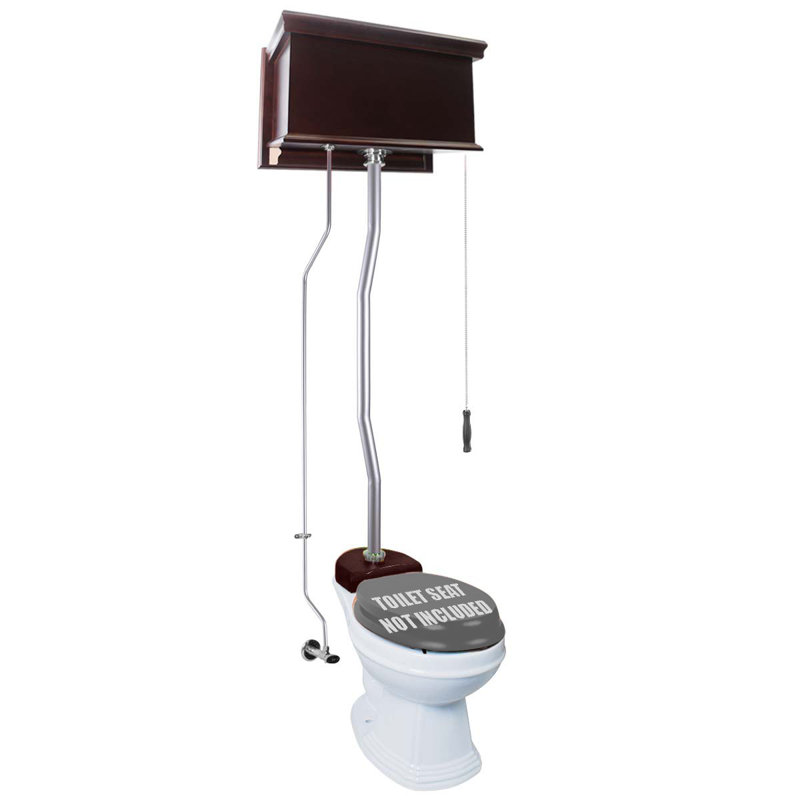 Toilette ronde 2 pièces 2 GPF (siège non inclus), Finition chêne foncé
