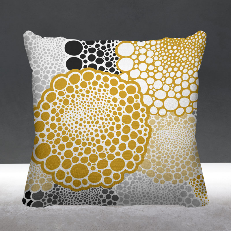 Coussin Bryony, Jaune, L 15 po x H 15 po