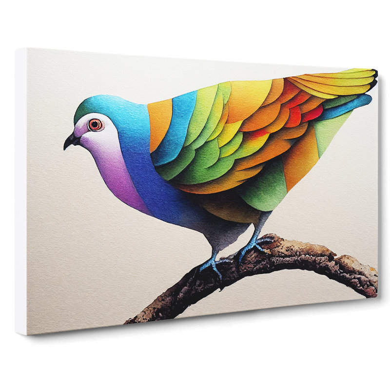 Pigeon Bird Watercolour Vol.1 - Wrapped Canvas, 35cm H x 50cm W