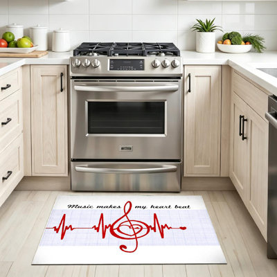 Black Heart Musical Music Abstract Art Sign Dance Machine Washable Indoor Area Rug