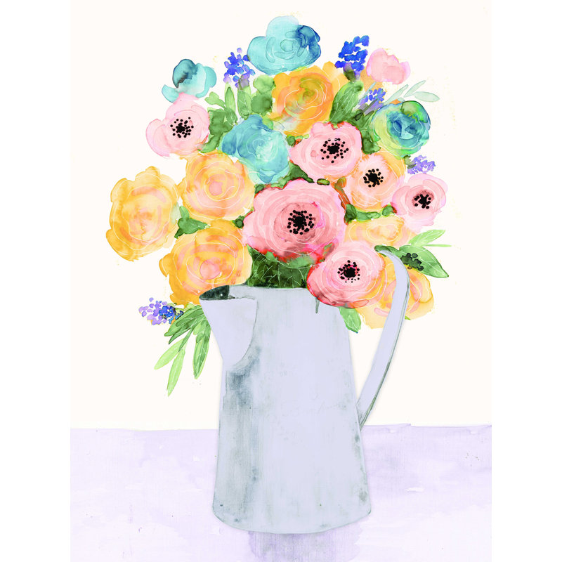 «So Lovely Flowers in Pitcher», reproduction sur toile tendue, H 24 po x l 18 po