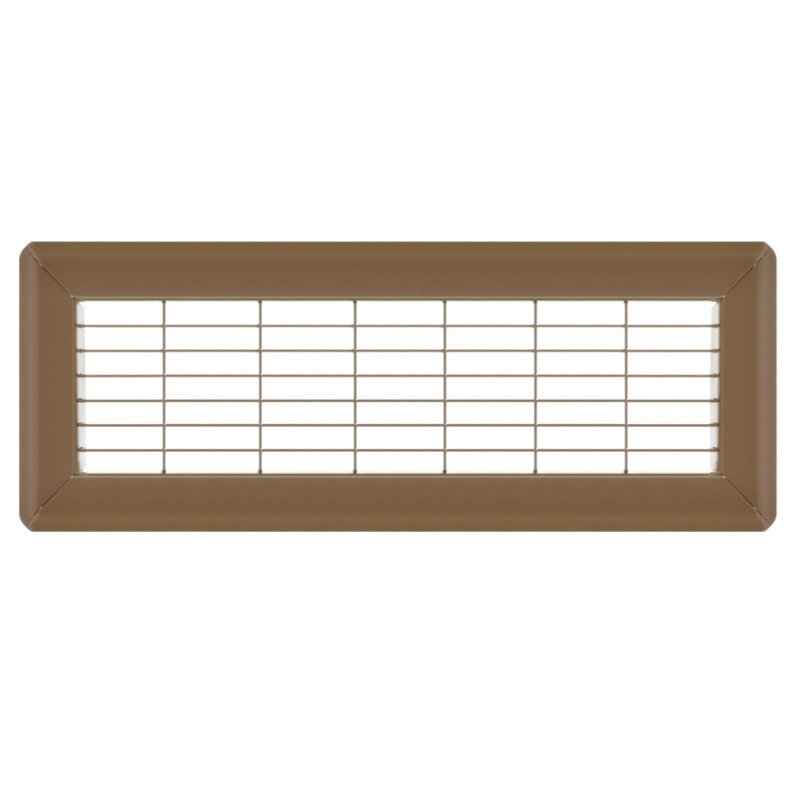 Gril de plancher brun de gros calibre, H 0,9 po x l 4 po x L 14 po
