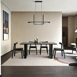 Minimalist Dining Table with Rock Slab Surface