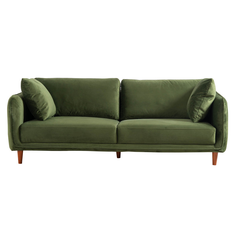 River 83” Velvet Sofa, Green