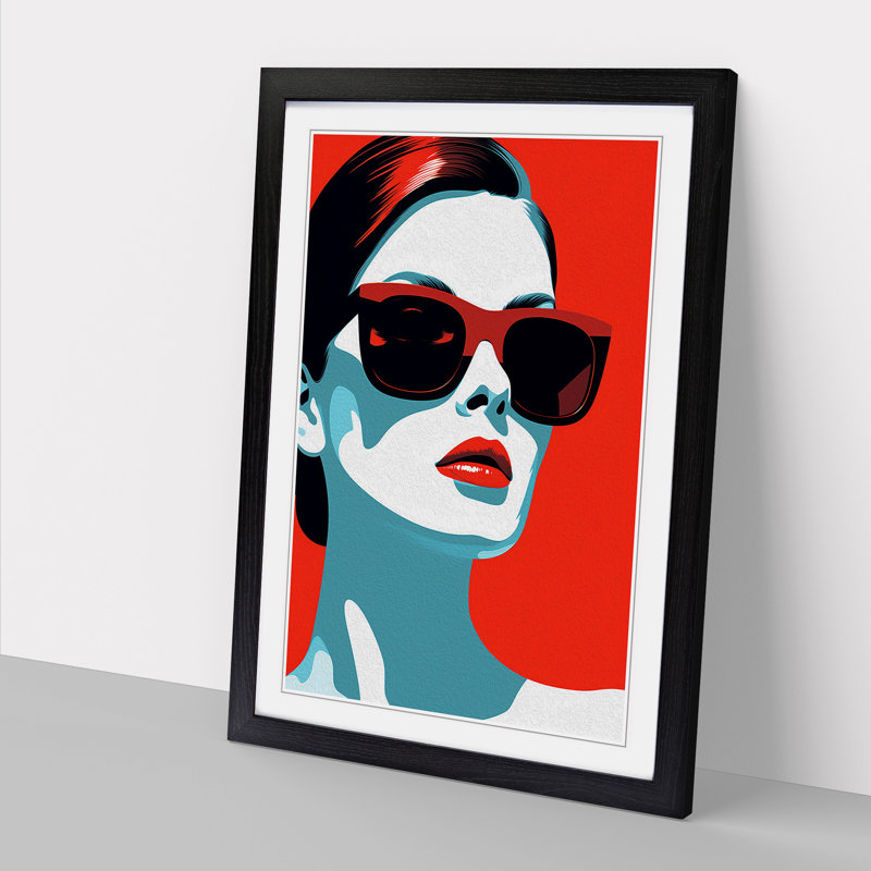 Minimalist Pop - Single Picture Frame Print on Wood, 46cm H x 34cm W x 2cm D, Black Framed
