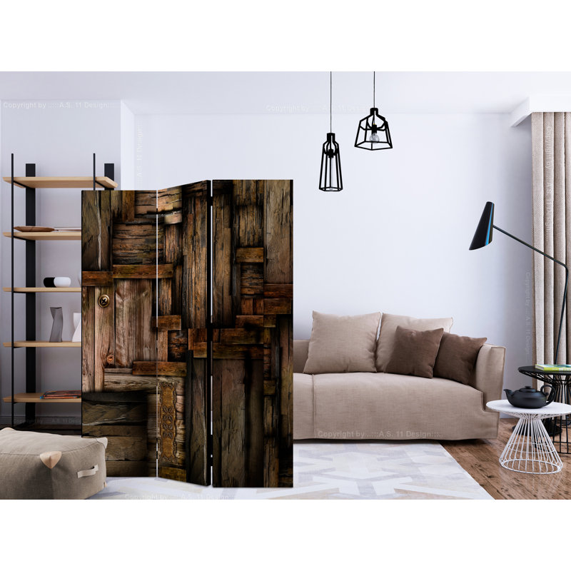 Hanady 135 cm W x 172 cm H 3 - Panel Solid Wood Folding Room Divider