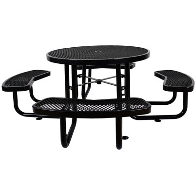 Table de pique-nique ronde en acier 46 po