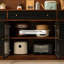Buffet brun + bois massif noir + verre-562417125
