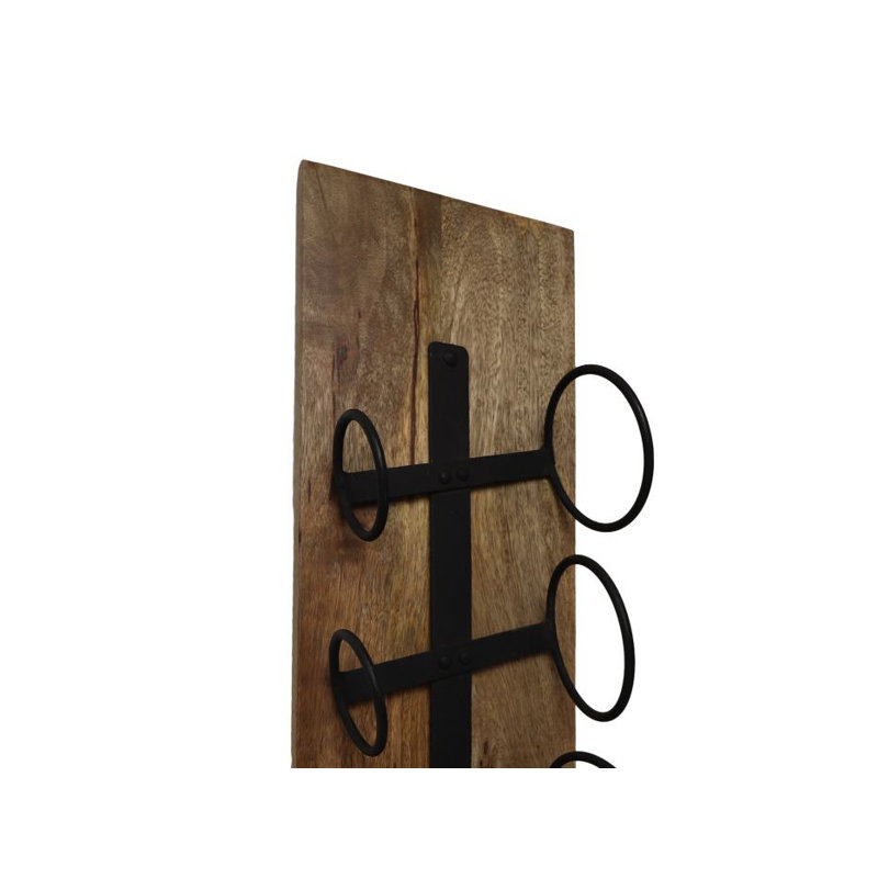 Aliceson 6 Bottle Standard Wine Bottle Rack, Black/Natural Wood
