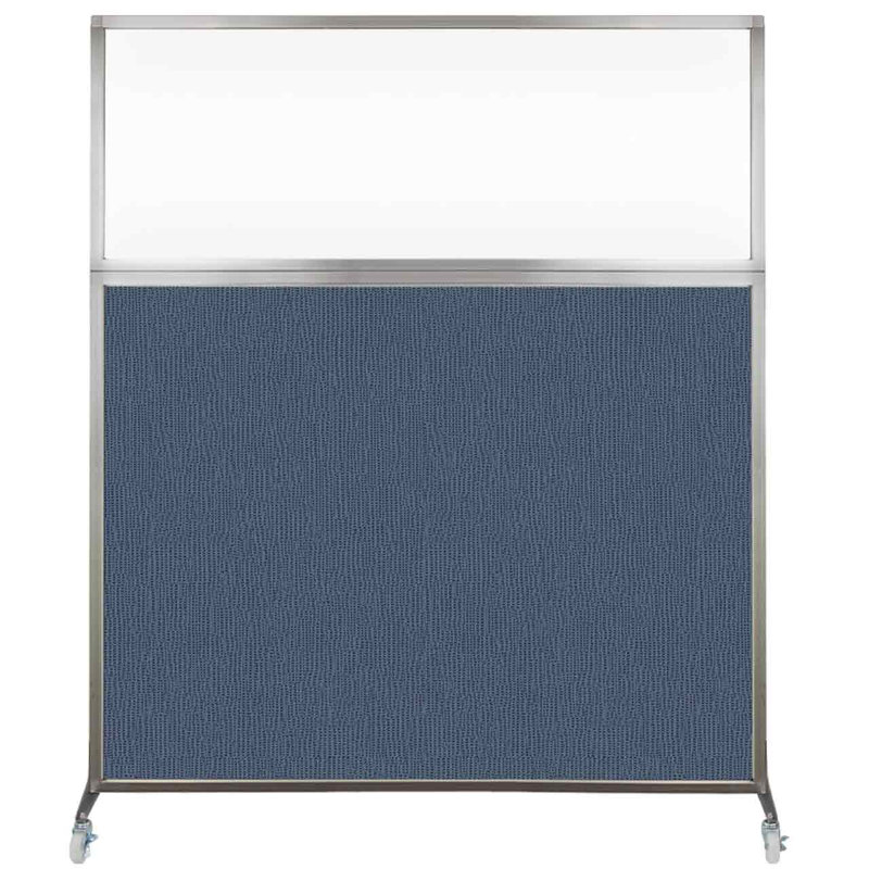 Cloison de bureau Hush - fenêtre transparente, 72", Bleu
