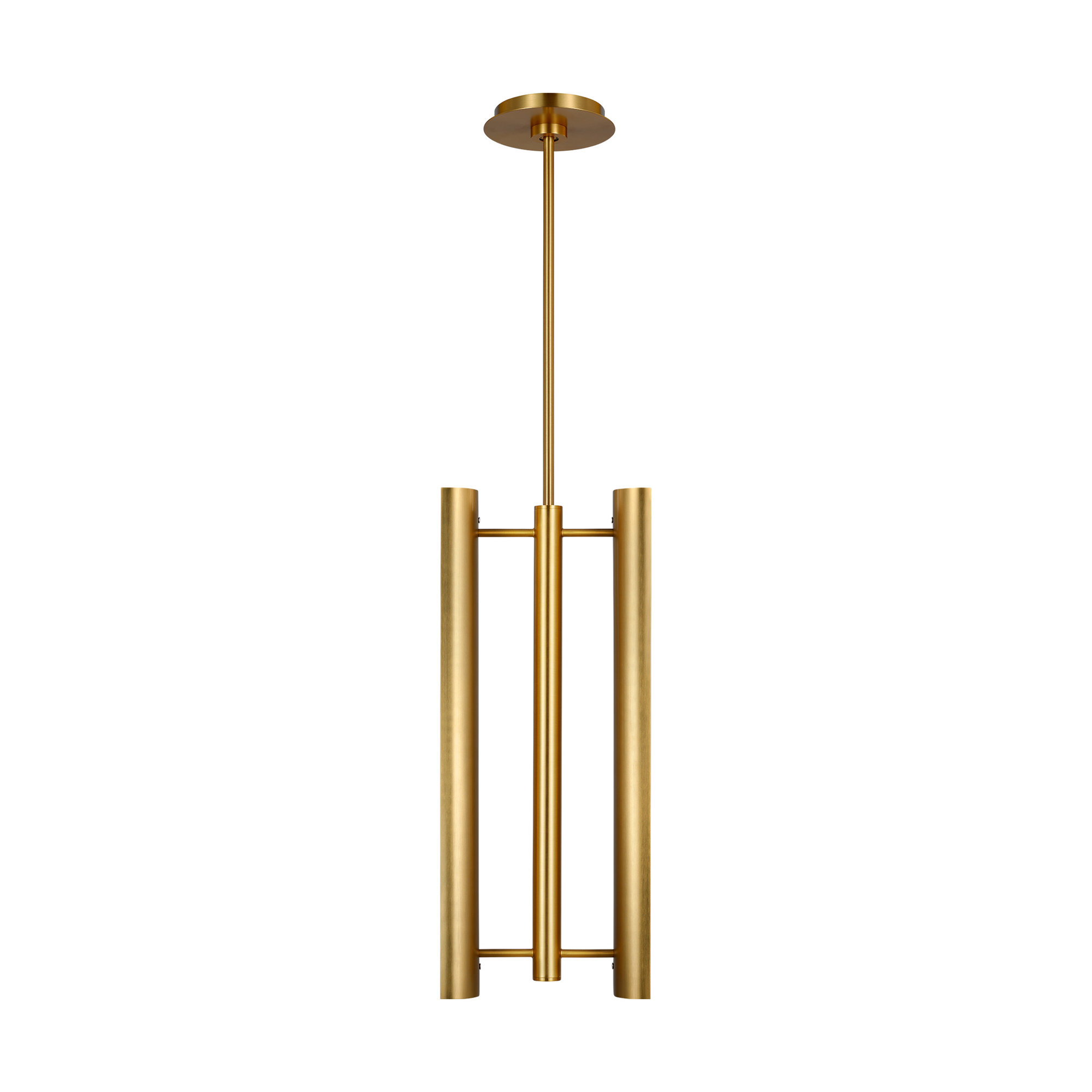 Acrylic Steel Dimmable LED Pendant, Burnished Brass, 22" H x 9" W x 3.25" D, 2