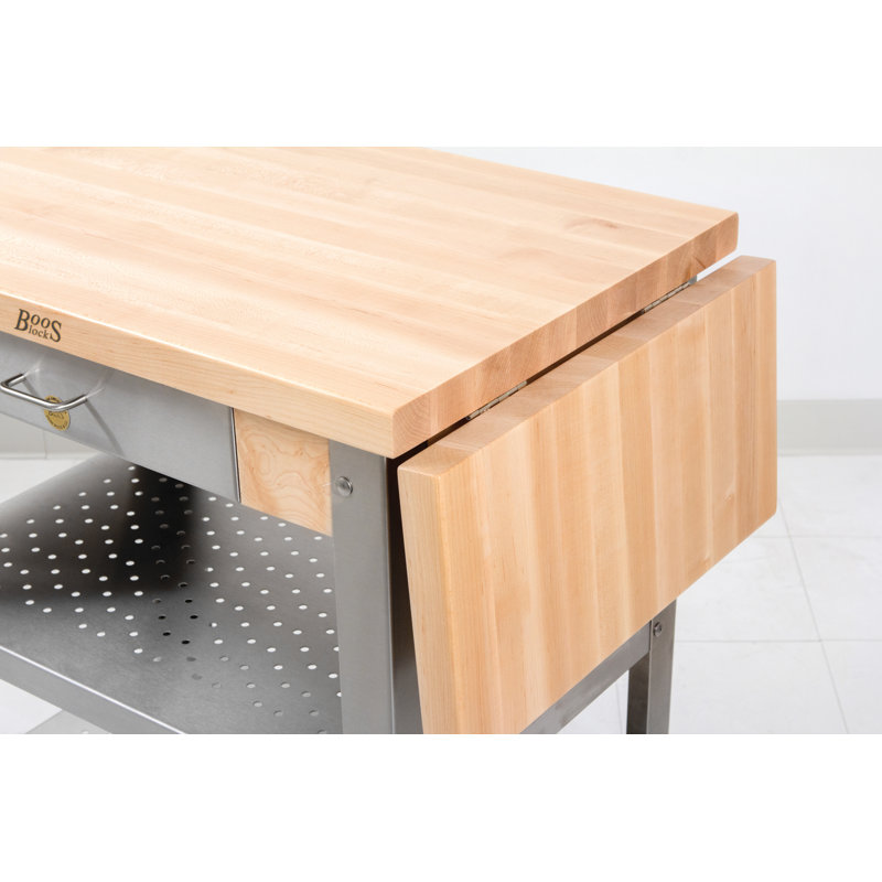 Cucina Elegante Kitchen Cart with Wood Top, 1 Included