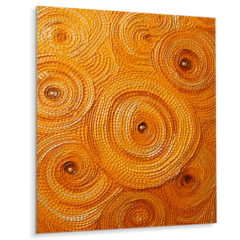 «Orange Floral Twilight Dream Abstract Collages III», art mural abstrait en métal, H 32 po x l 16 po x P 1 po