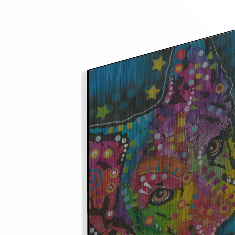 Dakota Fields «Herding Dog» par Dean Russo, art mural en métal, H 16 po x l 12 po