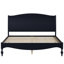 Cadre de grand lit en bois avec tête de lit, lit plateforme rétro, tête de lit arquée traditionnelle et pied de lit, grand rangement sous le lit, aucun sommier nécessaire, assemblage facile, noir
